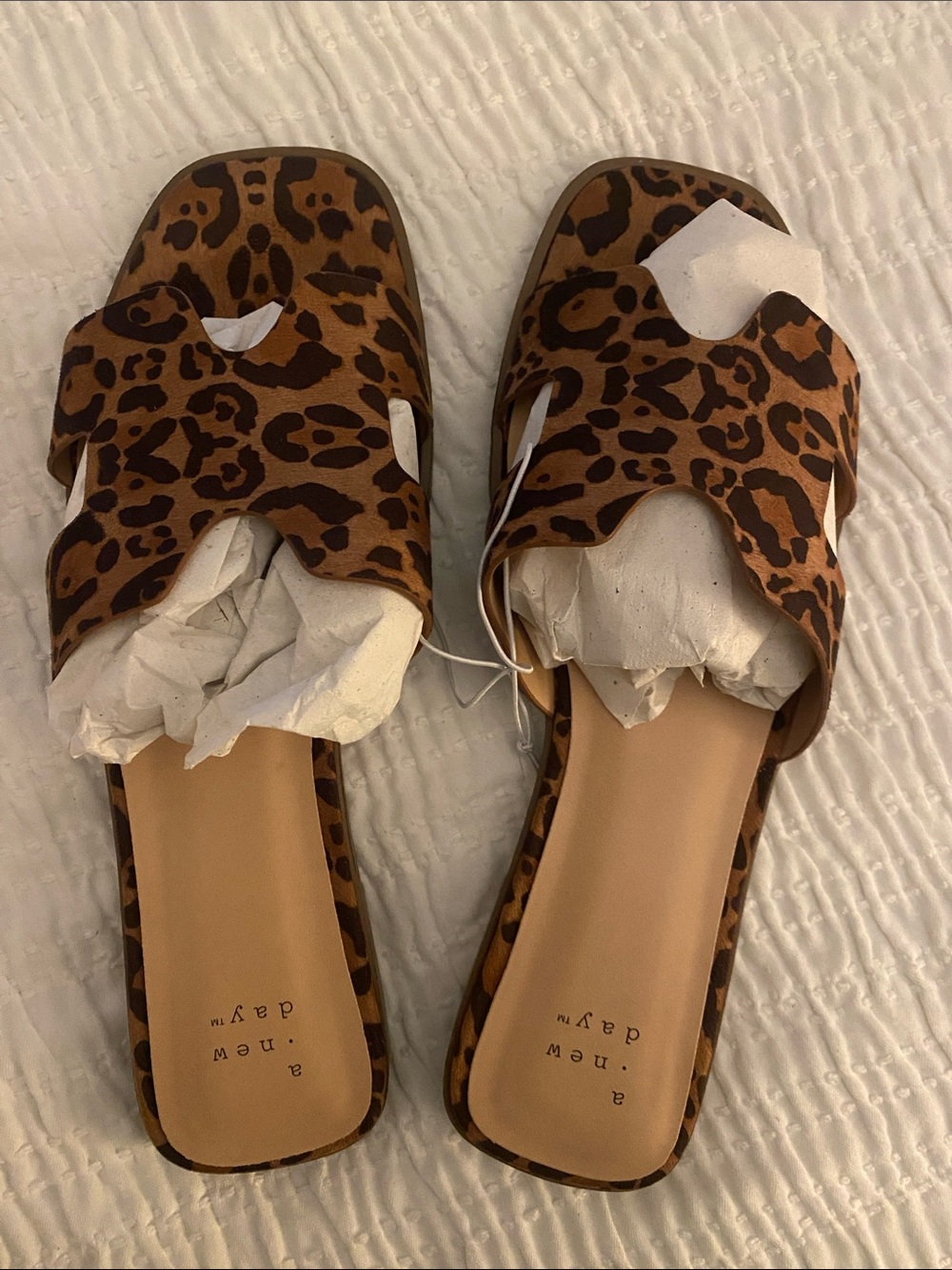 a new day Brown Leopard Nina Slide Sandals